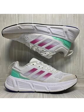 Adidas Duramo SL Bounce Running Shoes White/Pink/Mint Women's US 9 EU 41 1/3